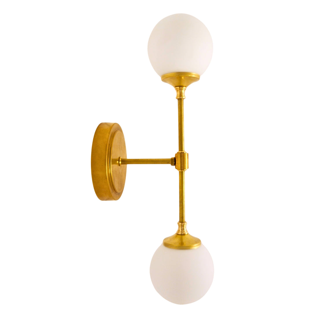 Vintage style double wall lamp with frosted glass