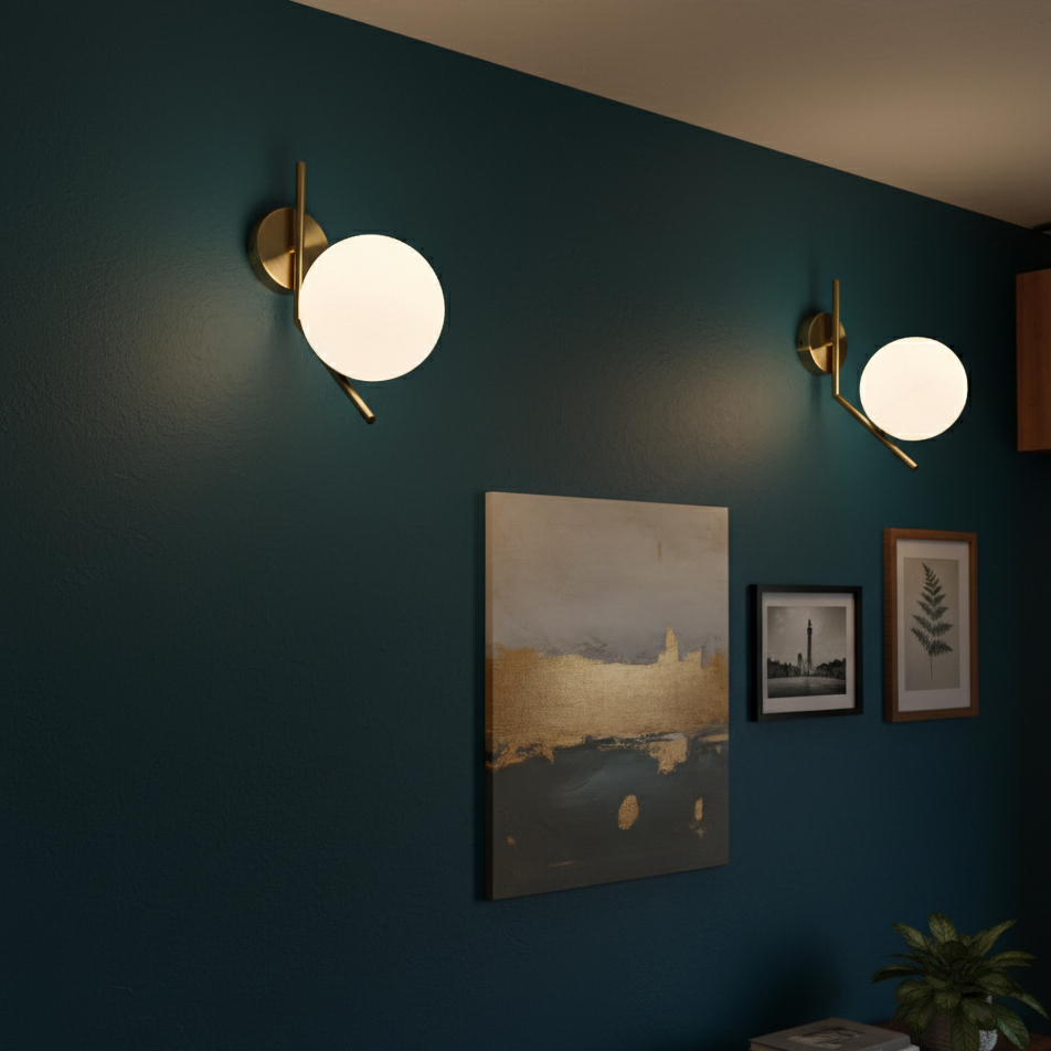 מנורת קיר מודרנית זרוע וכדור